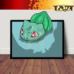 Custom Pokemon Art, Pokemon nursery art print, nursery art, green nursery,